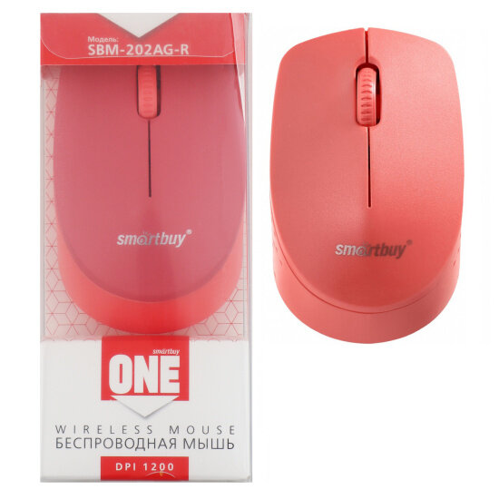 Мышь беспроводная Smartbuy ONE 202AG-R (SBM-202AG-R) красная