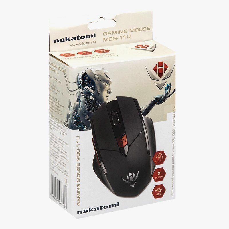 Мышь проводная Nakatomi Gaming MOG-11U (black)