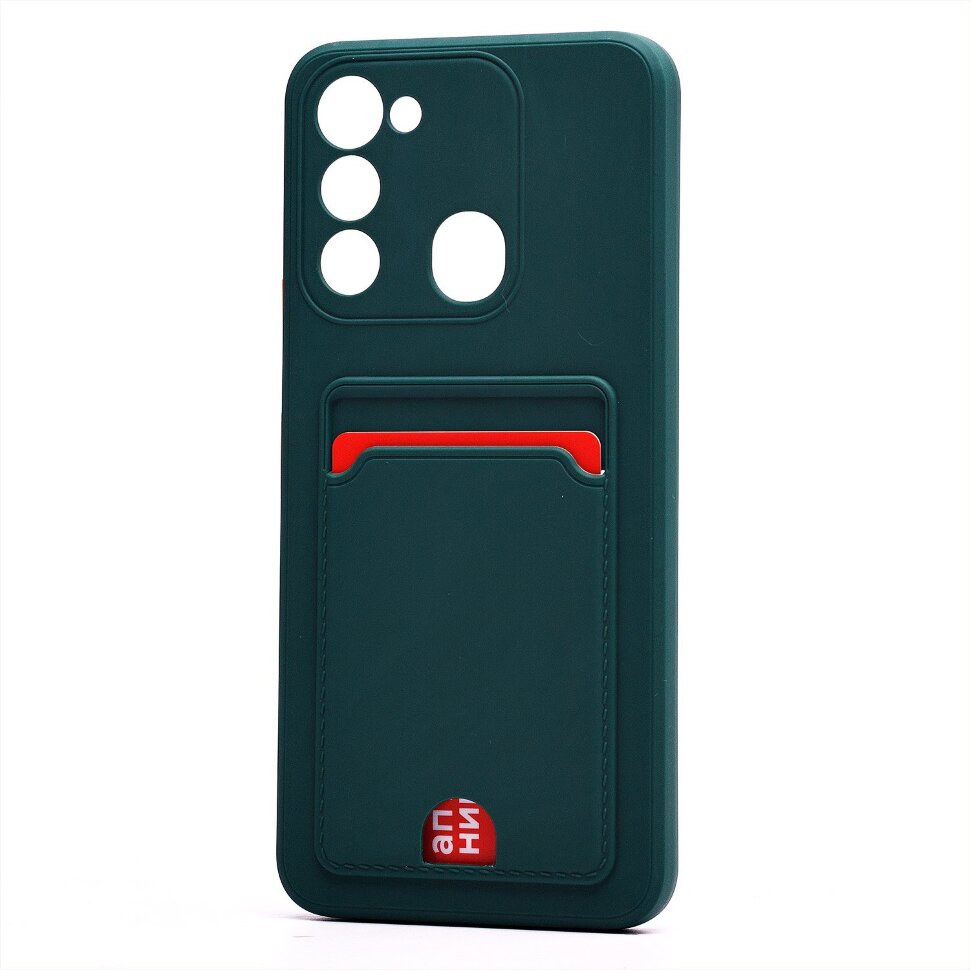 Накладка SC315 Tecno Spark 8C/Spark GO с визитницей (dark green)