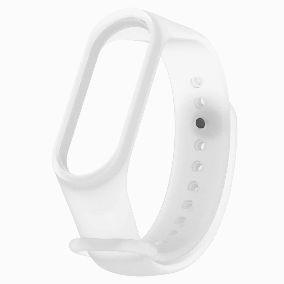 Ремешок силиконовый для Xiaomi Mi Band 3/4 Прозрачный белый