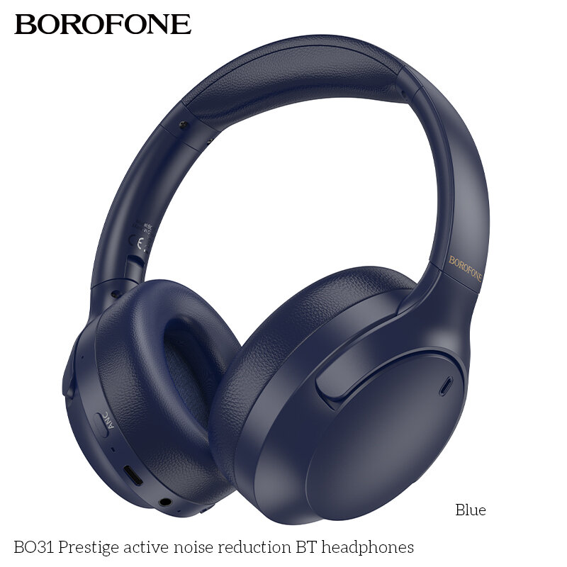Гарнитура Bluetooth  BOROFONE BO31 bluetooth 5.4, полноразмерная, синяя