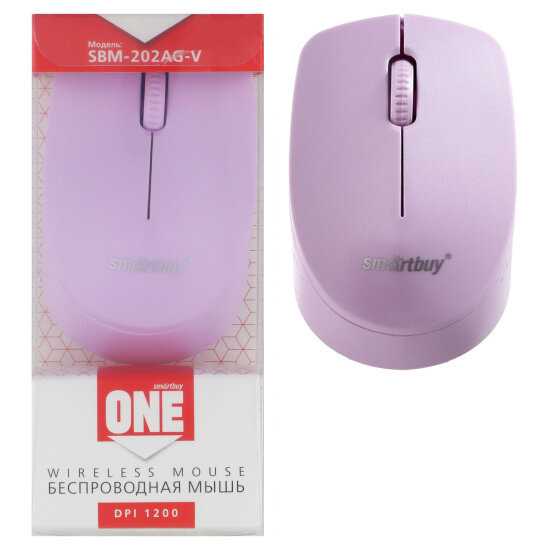 Мышь беспроводная Smartbuy ONE 202AG-V (SBM-202AG-V) светло-фиолетовая