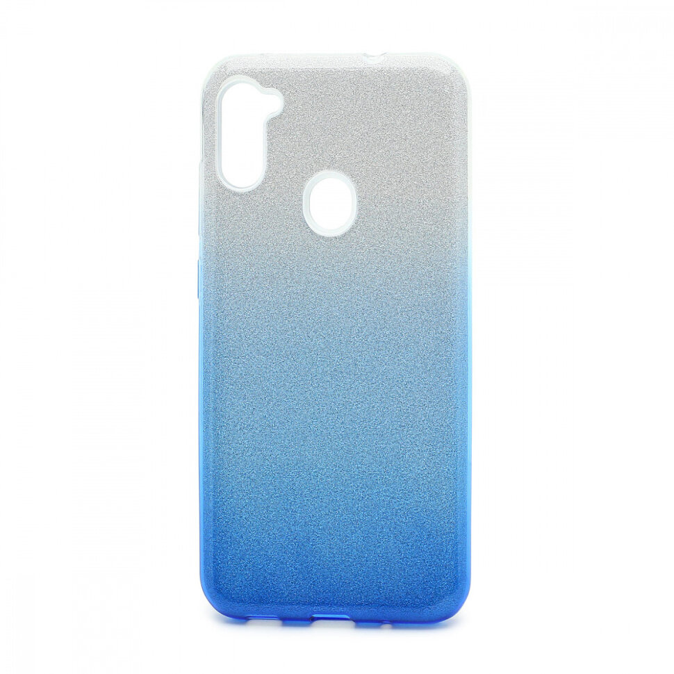 Накладка SC097 БЛЕСТКИ градиент 3в1 Samsung A11/M11 (blue/silver)