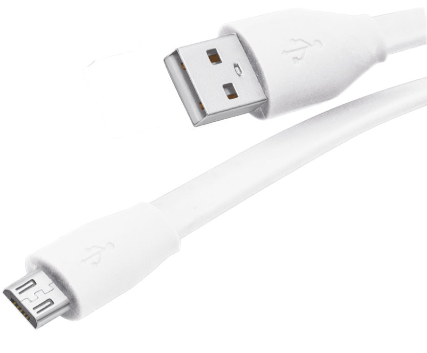 Кабель USB - MicroUSB Partner плоский 2,1A белый