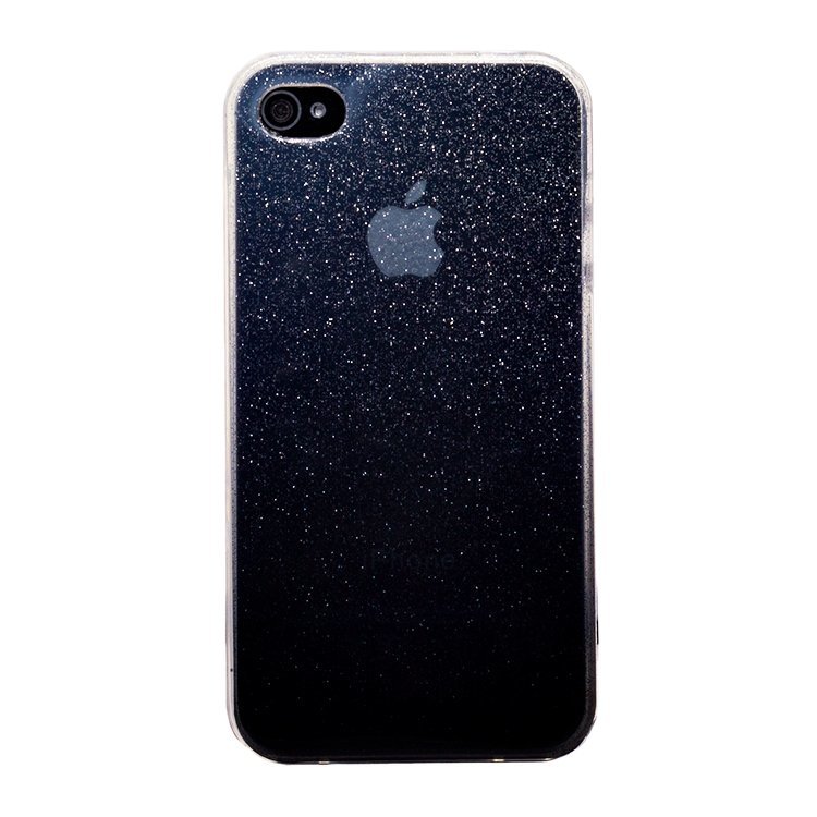 Накладка силиконовая Glamour IPhone 4 black/silver