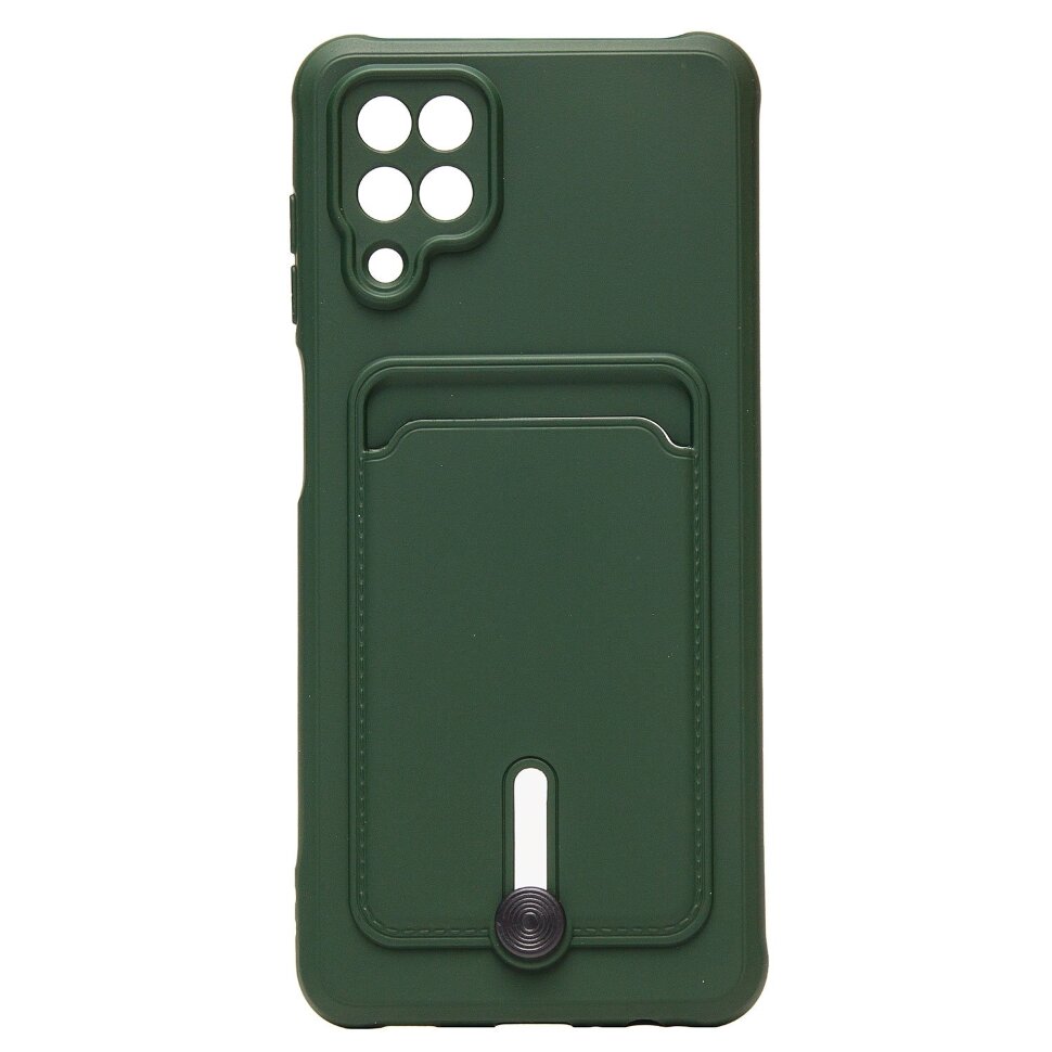 Накладка SC304 Samsung A125 Galaxy A12 с визитницей (dark green)