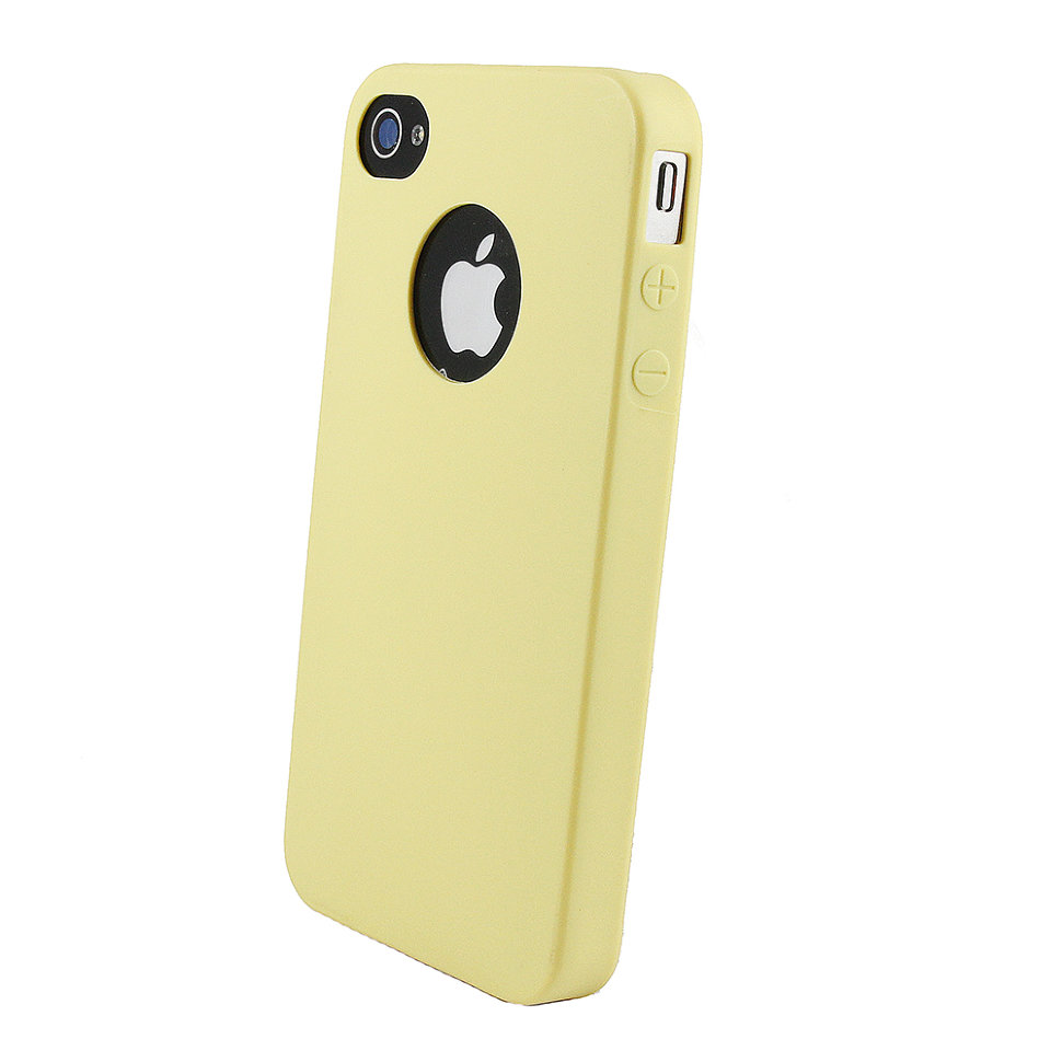 Накладка силиконовая МАТОВАЯ IPhone 4 желтая
