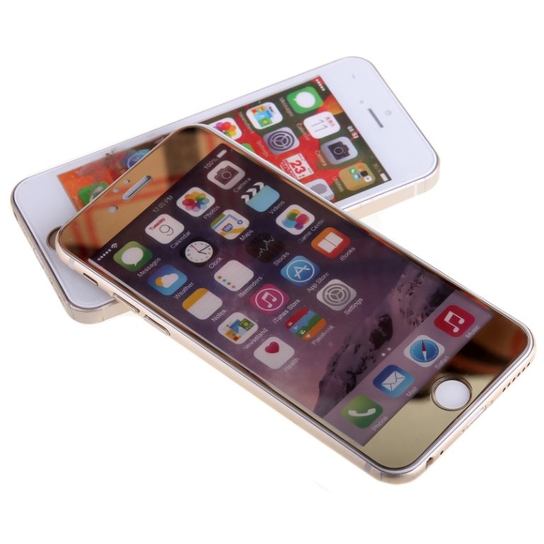 Стекло цветное ЗЕРКАЛЬНОЕ на дисплей iPhone 6 золото