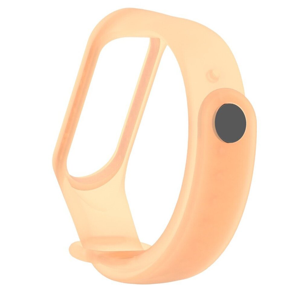 Ремешок силиконовый для Xiaomi Mi Band 3/4 Прозрачный оранжевый