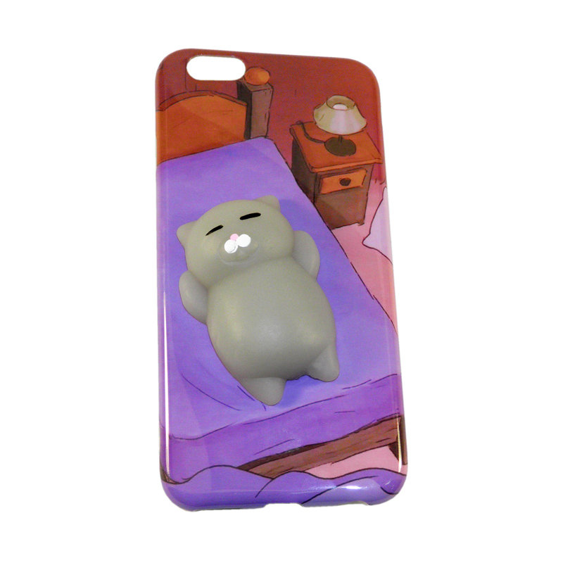 Накладка 3D Антистресс iPhone 6 Кошка на кровати