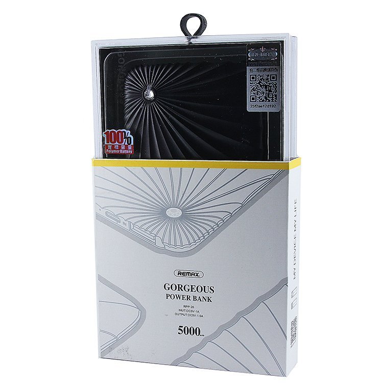 Внешнее ЗУ Power Bank REMAX Gorgeous 5000mAh RPP-26 черное