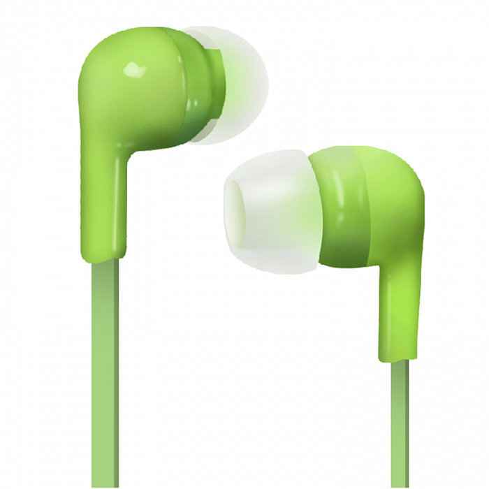Наушники MP3 WALKER H130 плоский провод, зеленые*