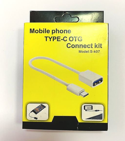 Адаптер Type-C (папа) - USB (мама) OTG S-K07 кабель белый в коробочке