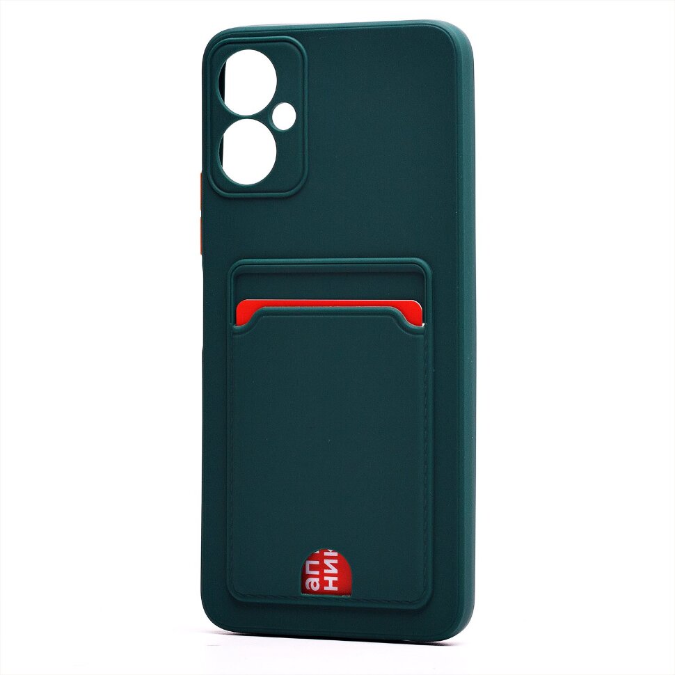 Накладка SC315 Tecno Spark 9 Pro с визитницей (dark green)
