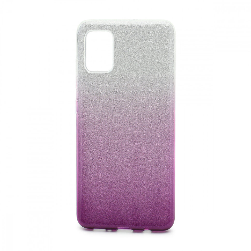 Накладка SC097 БЛЕСТКИ градиент 3в1 Samsung A515 Galaxy A51 (purple/silver)