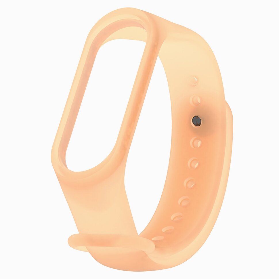 Ремешок силиконовый для Xiaomi Mi Band 3/4 Прозрачный персик