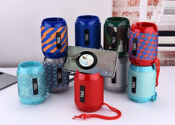 Колонка Bluetooth TG-129C, 5Вт*1, 400mAh, TWS, сине-оранжевая