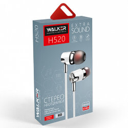 Гарнитура MP3 WALKER H520 угловой разъем белая