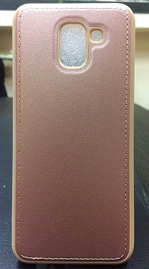 Накладка Кожа ЛЮКС Samsung J600 Galaxy J6 2018 розовое золото