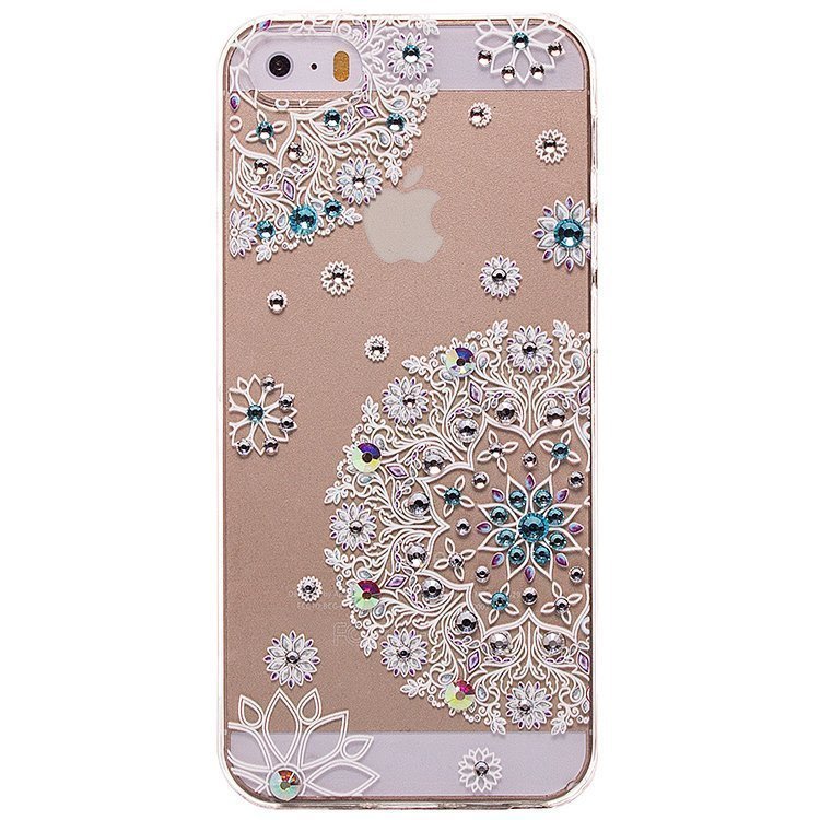 Накладка SC085 Новогодняя со стразами iPhone 5 (002)