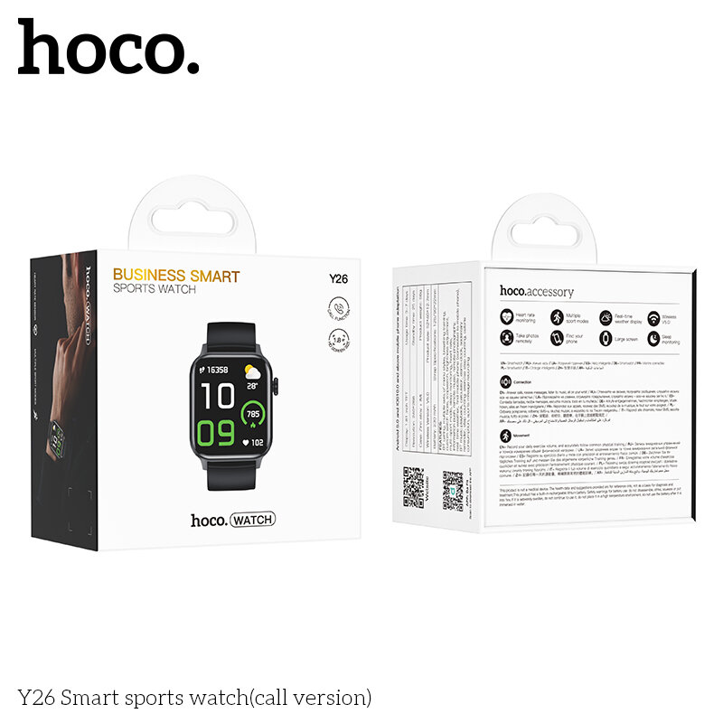 Смарт-часы HOCO Y26 Smart sports watch, IPX4 (Call Version), black