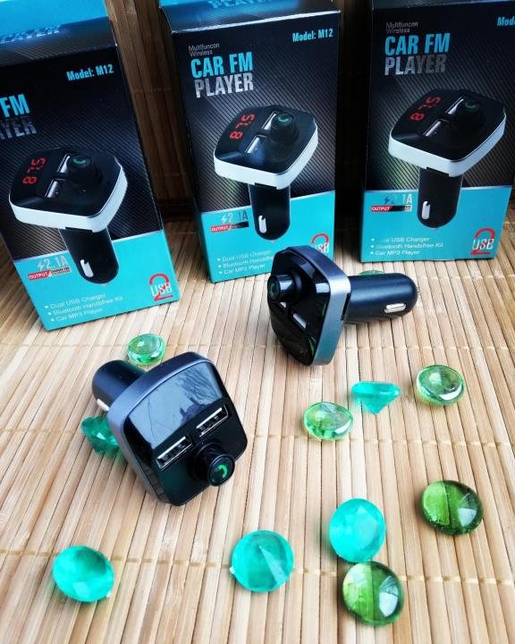 FM-модулятор Bluetooth MicroSD/1 USB/AUX/пульт M-12