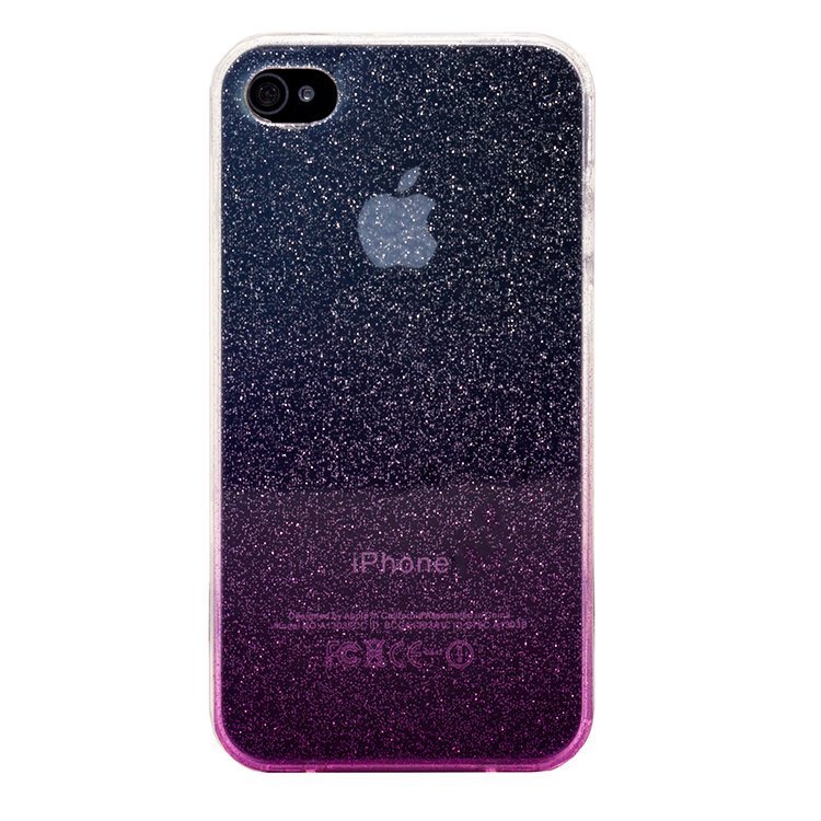 Накладка силиконовая Glamour IPhone 4 purple/silver