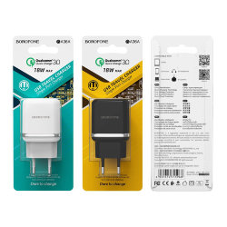 СЗУ Borofone BA36A 1 разъем USB, 3A, QC3.0, белое