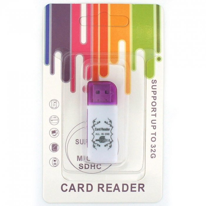 Card reader 54 (USB 2.0/microSD/SD/MMC/MS Duo/M2/miniSD) в блистере