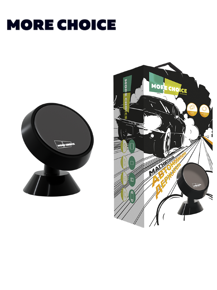 Держатель авто магнитный More Choice C02 (Black)