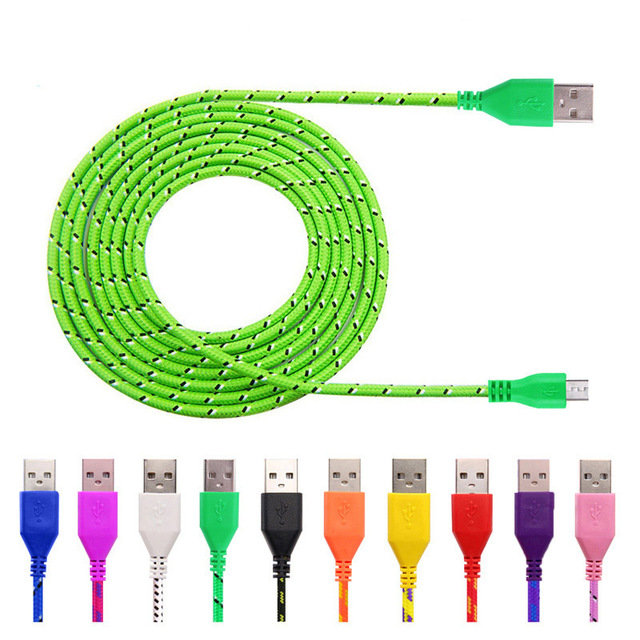 Кабель USB - MicroUSB ткань зеленый