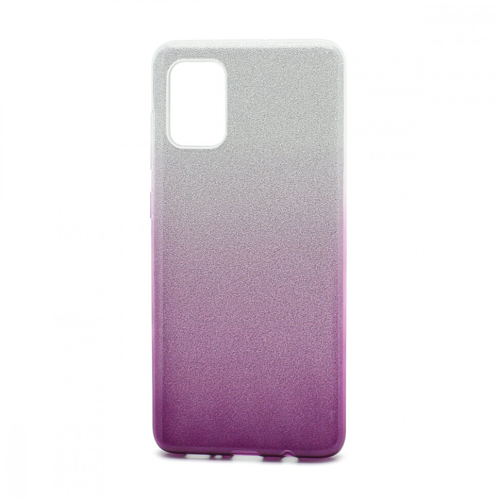 Накладка SC097 БЛЕСТКИ градиент 3в1 Samsung A715 Galaxy A71 (purple/silver)