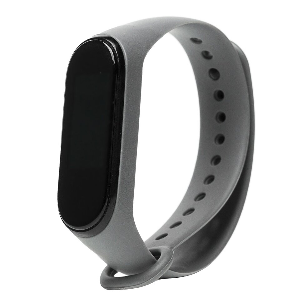 Ремешок силиконовый для Xiaomi Mi Band 3/4, серый