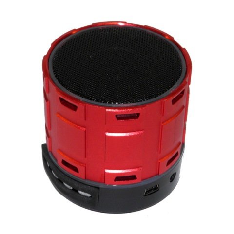 Колонка Bluetooth круглая светящиеся (TF+FM+USB) красная