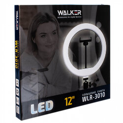 Кольцевая лампа WALKER WLR-3010 со штативом (диаметр 30 см), белый свет