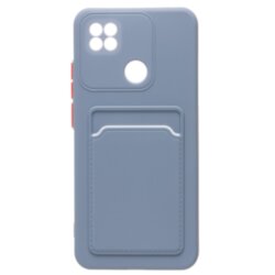 Накладка BUTTON Realme C51/C53/Note 50, с визитницей, серая