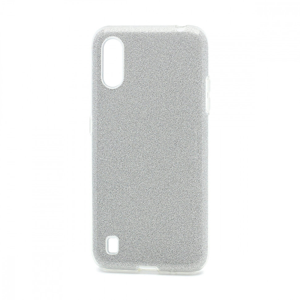 Накладка SC097 БЛЕСТКИ 3в1 Samsung A01 (silver)