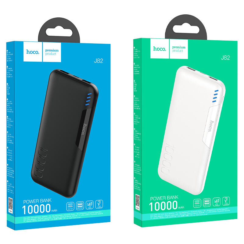 Внешнее ЗУ Power Bank HOCO J82 Easylink 10000mAh, белое*