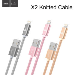 USB кабель на iPhone 5 HOCO X2 Knitted розовое золото