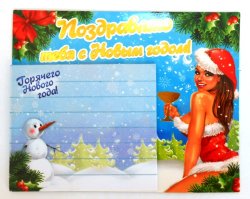 Магнит с блокнотом Поздравляю тебя с Новым Годом!