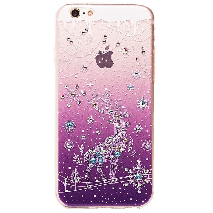 Накладка SC085 Новогодняя со стразами iPhone 6 (001)