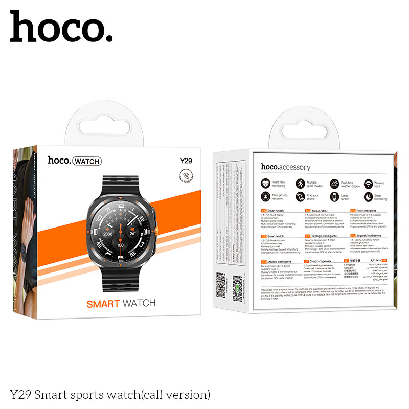 Смарт-часы HOCO Y29 Smart sports watch (Call Version), black