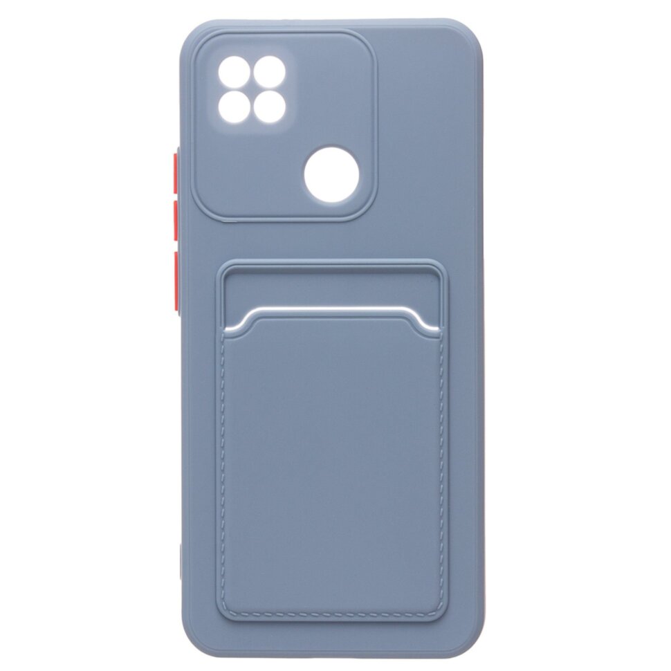 Накладка BUTTON Xiaomi Redmi Note 14 4G, с визитницей, серая