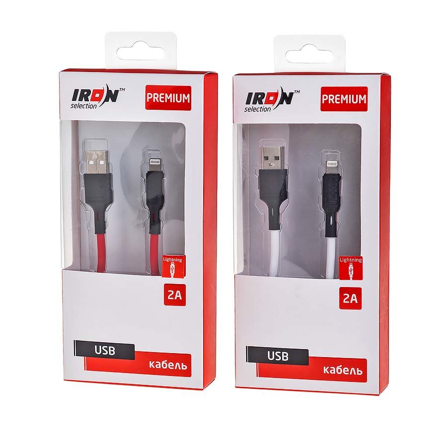 USB кабель на iPhone 5 Iron Selection PREMIUM ZR-02i 2A резиновый круглый белый
