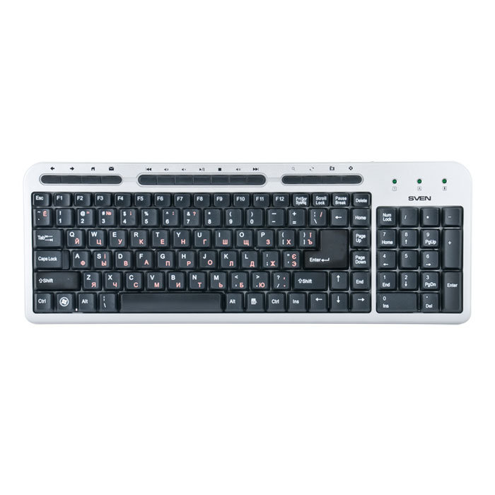 Клавиатура проводная SVEN 309М Standart серебро