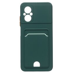 Накладка SC315 Xiaomi Poco M5 с визитницей (dark green)