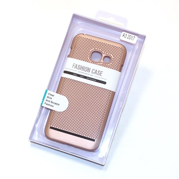 Накладка пластик Перфорация Samsung J120 розовая