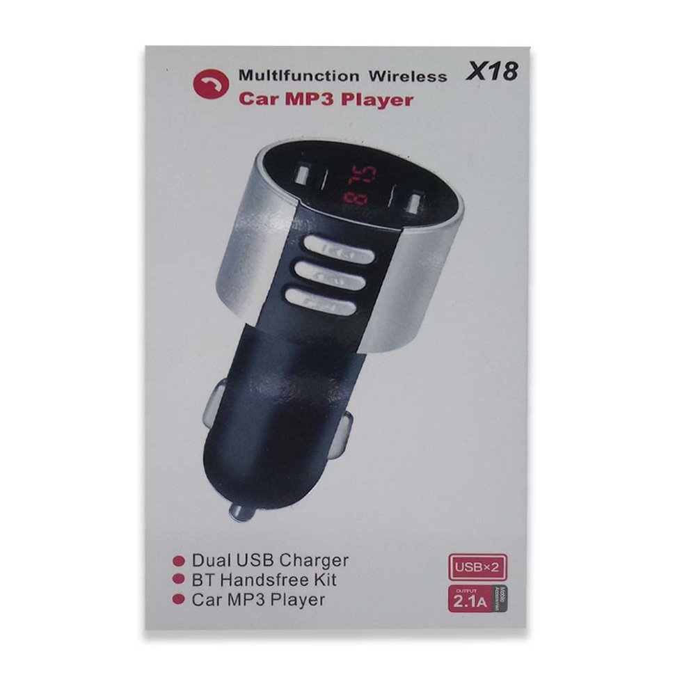 FM-модулятор Bluetooth MicroSD/1 USB/AUX/пульт X-18