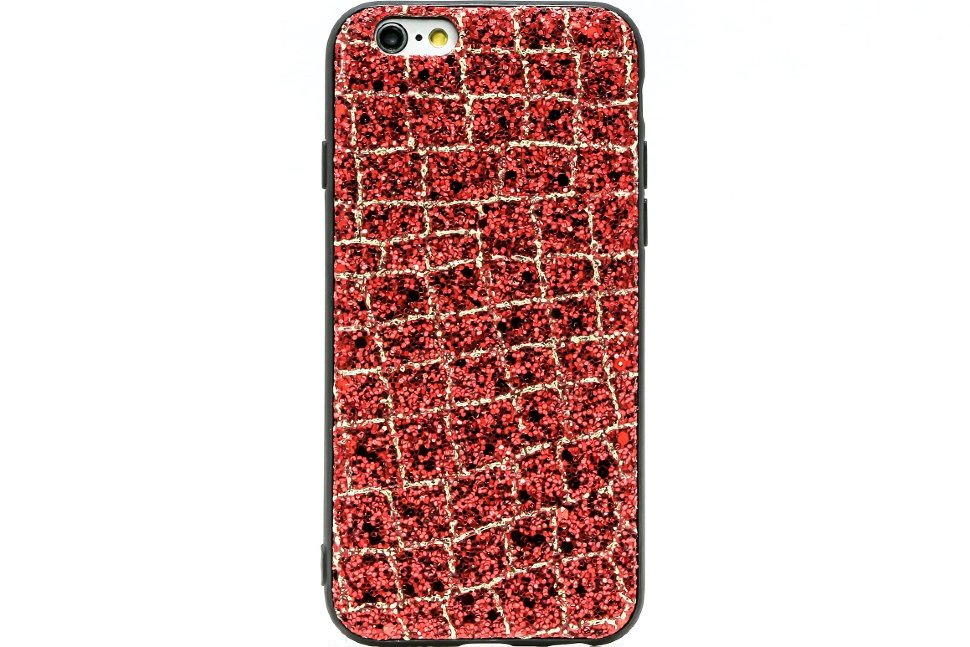 Накладка ПАЙЕТКИ с блестками IPhone X красная