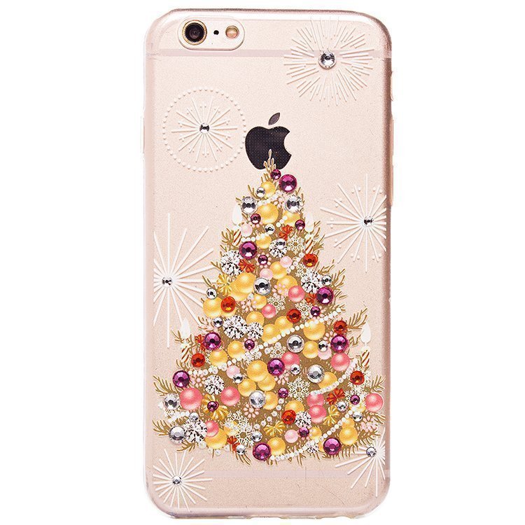 Накладка SC085 Новогодняя со стразами iPhone 6 (004)